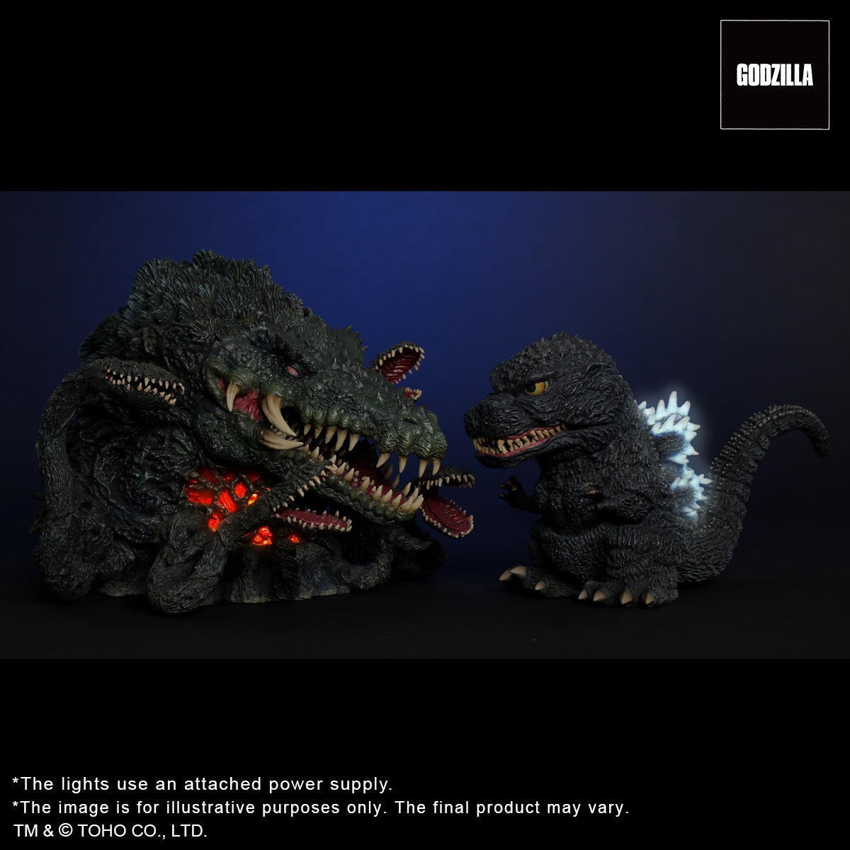 DefoReal Series Godzilla(1989 )& Biollante Night color Ver.