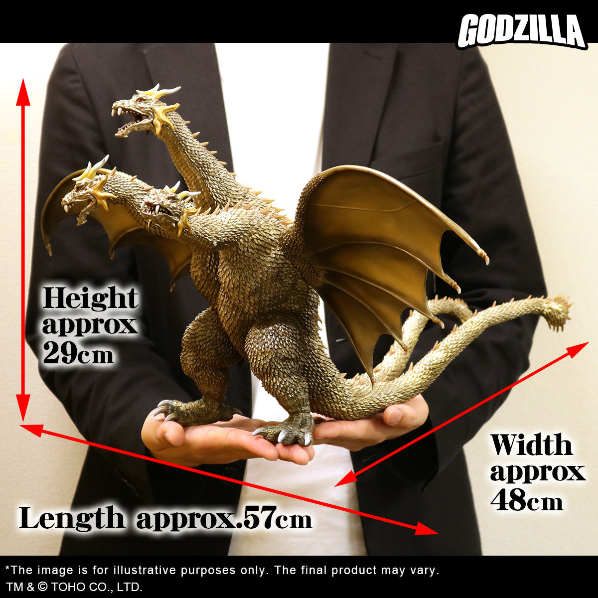 Toho Daikaiju Series FAVORITE SCULPTORS LINE King Ghidorah (2001) Battle color ver.